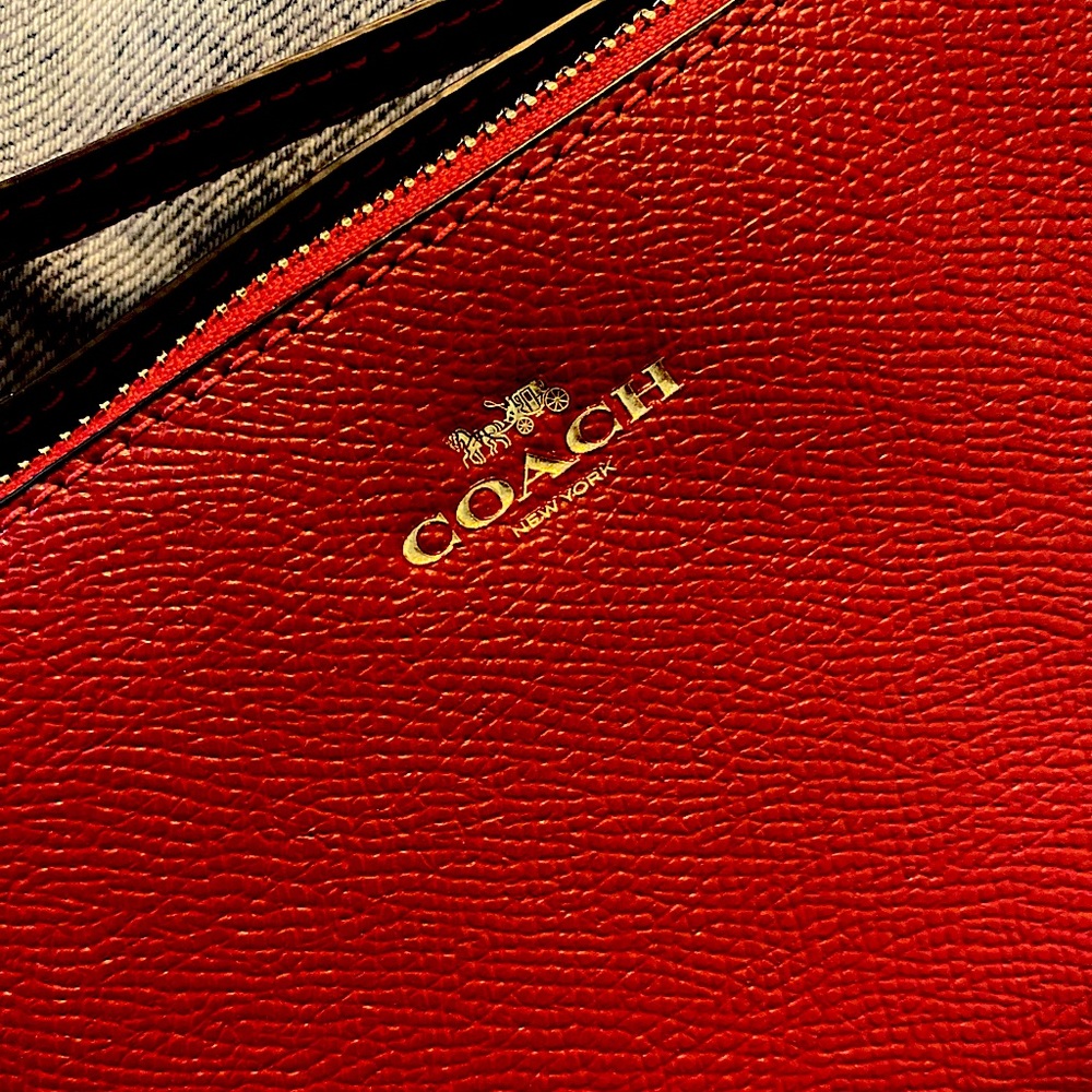 NWT Red Leather Coach Wristlet